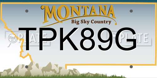 TPK89G Montana License Plate