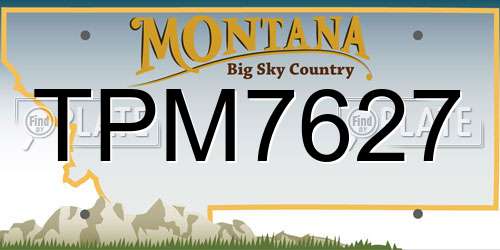 TPM7627 Montana License Plate