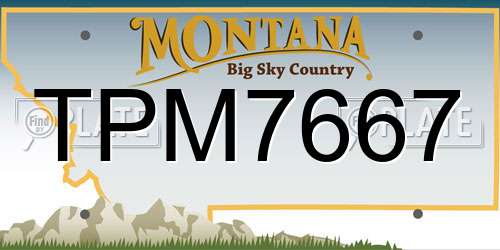 TPM7667 Montana License Plate