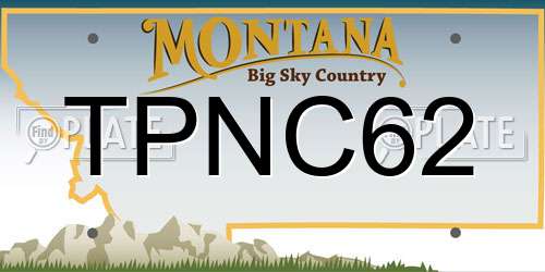 TPNC62 Montana License Plate