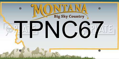 TPNC67 Montana License Plate