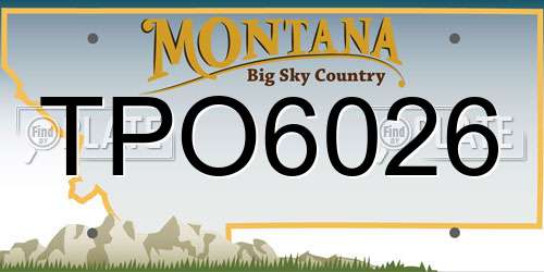 TPO6026 Montana License Plate