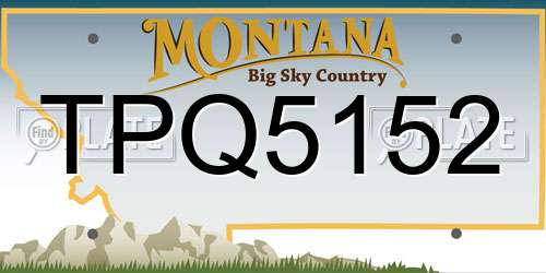 TPQ5152 Montana License Plate