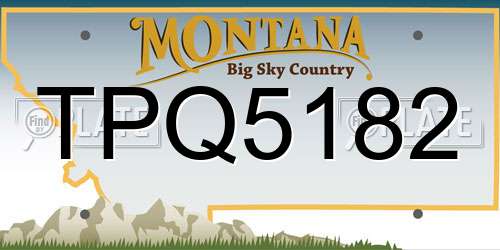 TPQ5182 Montana License Plate