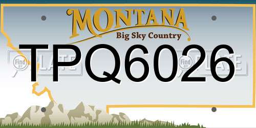 TPQ6026 Montana License Plate