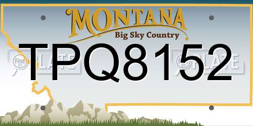 TPQ8152 Montana License Plate