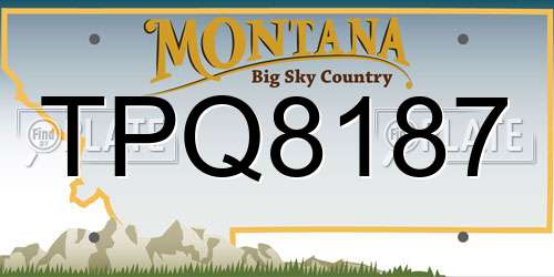 TPQ8187 Montana License Plate