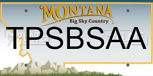TPSBSAA Montana License Plate