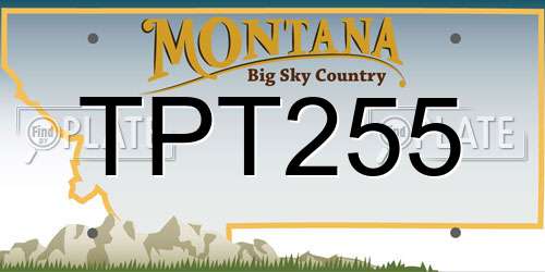 TPT255 Montana License Plate