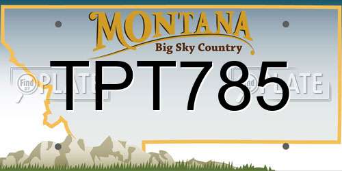 TPT785 Montana License Plate