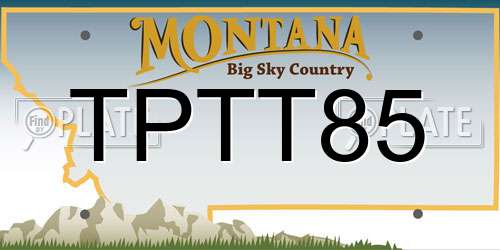 TPTT85 Montana License Plate