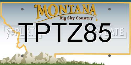 TPTZ85 Montana License Plate