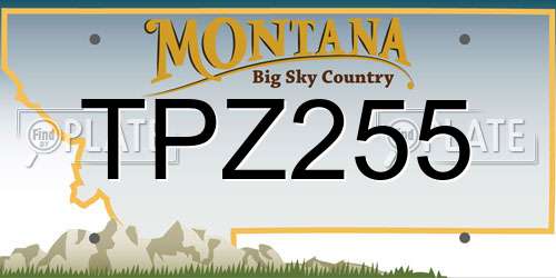 TPZ255 Montana License Plate