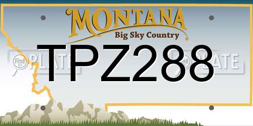 TPZ288 Montana License Plate