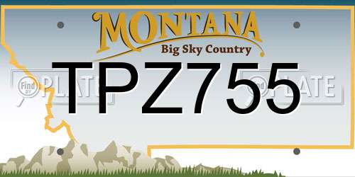 TPZ755 Montana License Plate