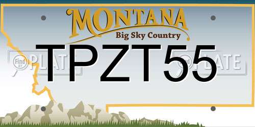 TPZT55 Montana License Plate
