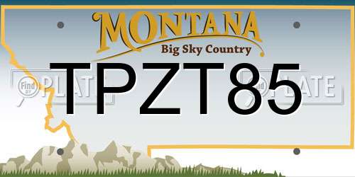TPZT85 Montana License Plate