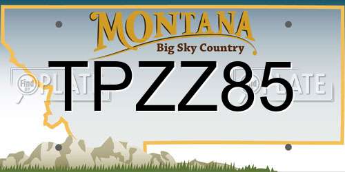 TPZZ85 Montana License Plate