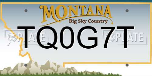 TQ0G7T Montana License Plate