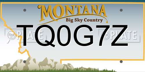 TQ0G7Z Montana License Plate