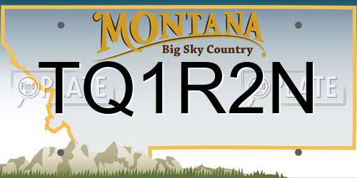 TQ1R2N Montana License Plate