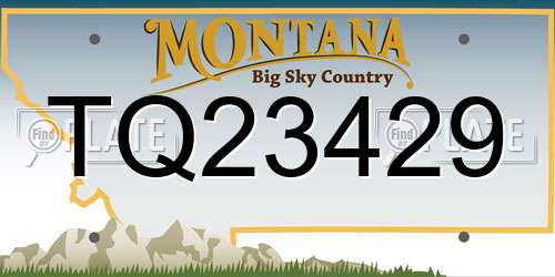 TQ23429 Montana License Plate