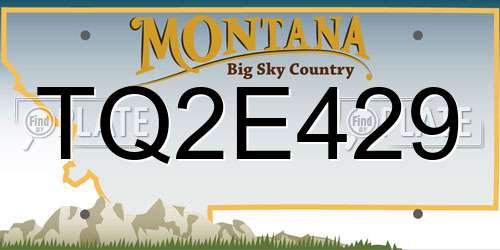 TQ2E429 Montana License Plate