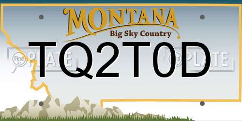 TQ2T0D Montana License Plate