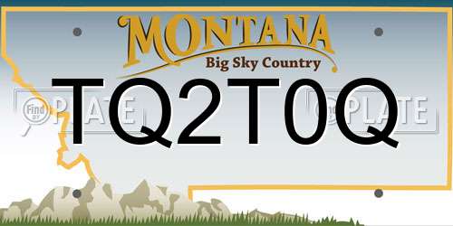 TQ2T0Q Montana License Plate