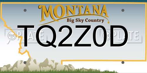 TQ2Z0D Montana License Plate