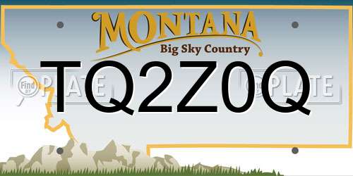 TQ2Z0Q Montana License Plate