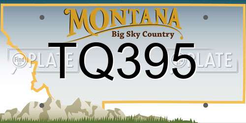 TQ395 Montana License Plate