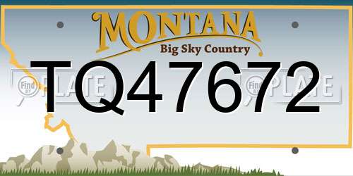 TQ47672 Montana License Plate