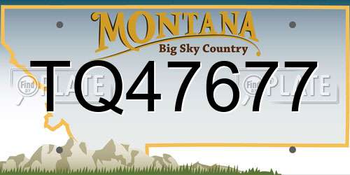 TQ47677 Montana License Plate