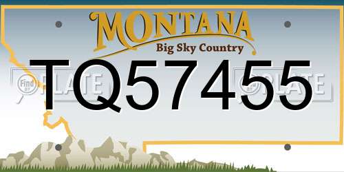 TQ57455 Montana License Plate