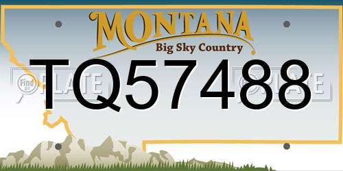 TQ57488 Montana License Plate