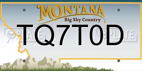 TQ7T0D Montana License Plate
