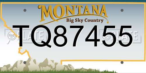 TQ87455 Montana License Plate
