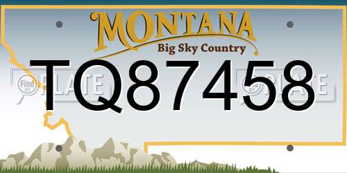 TQ87458 Montana License Plate