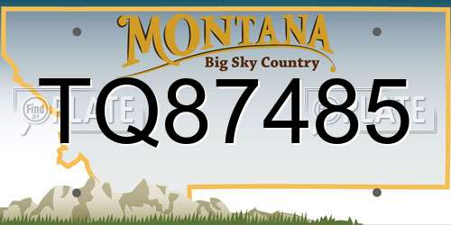 TQ87485 Montana License Plate