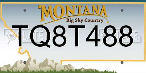TQ8T488 Montana License Plate