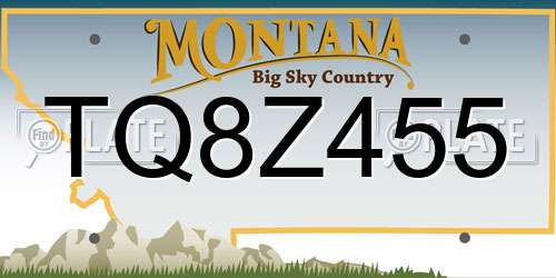 TQ8Z455 Montana License Plate