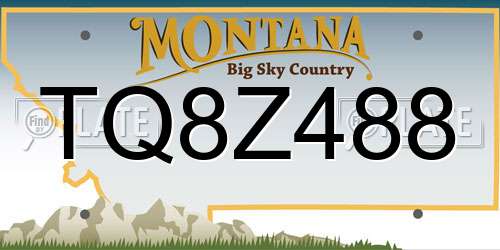TQ8Z488 Montana License Plate