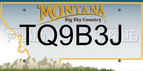 TQ9B3J Montana License Plate