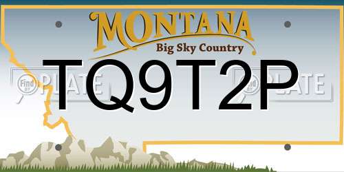 TQ9T2P Montana License Plate