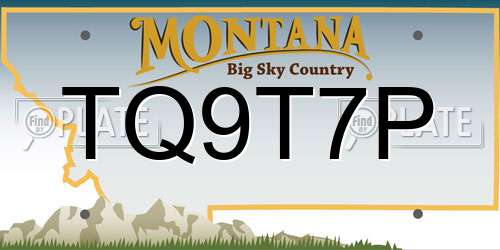 TQ9T7P Montana License Plate