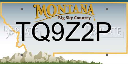 TQ9Z2P Montana License Plate
