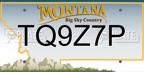 TQ9Z7P Montana License Plate
