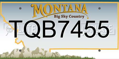 TQB7455 Montana License Plate