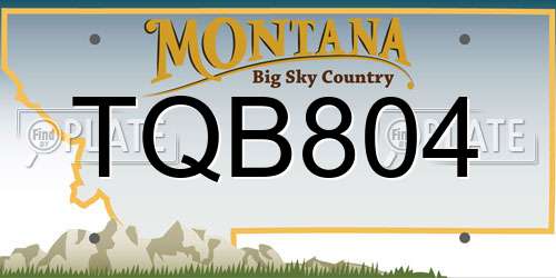 TQB804 Montana License Plate